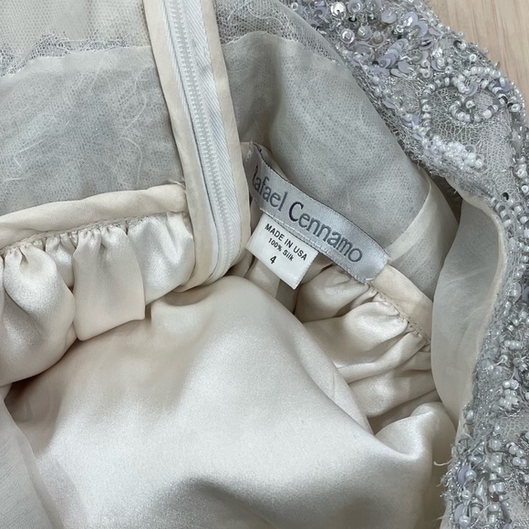 Rafael Cennamo silk beaded rosette mini dress size 4 2000’s vintage gossip girl - Picture 8 of 9